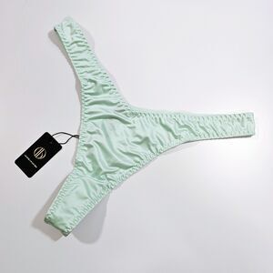 House of Desire Aqua Silky Liquid Satin Tanga Panty